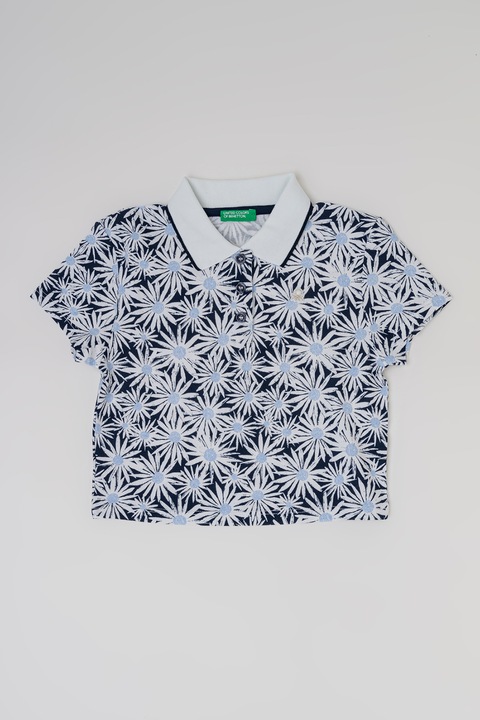 United Colors of Benetton, Galléros póló mintával, Fehér/Tengerészkék