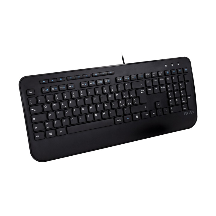 Tastatura V7 Professional, USB Multimedia Keyboard, KU300IT – IT, Negru