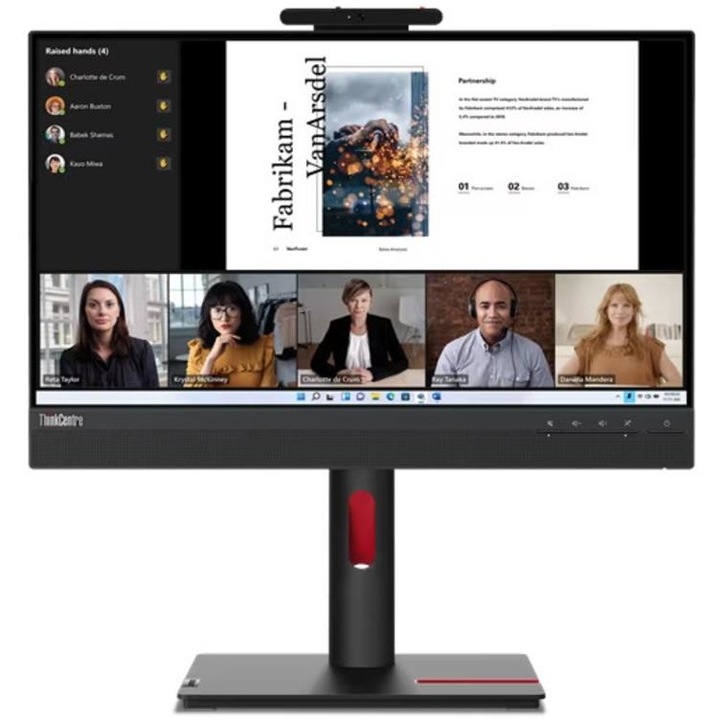 Monitor IPS LED Lenovo ThinkCentre 21,5" TiO 22 Gen5, Full HD 1920 x 1080, HDMI, DisplayPort, hangszórók, Pivot Fekete