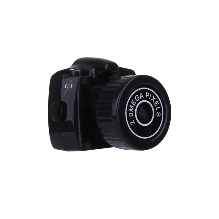 Mini sportkamera, EJ Products, Y2000 HD, kicsi és kompakt, fotó felbontás 2 mp, VGA videó, autonómia 1 óra, fekete