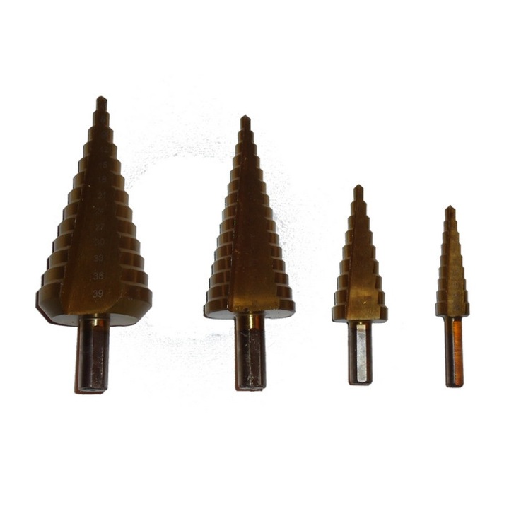 Set 4 bucati burghiu, 4-39 mm, multicolor