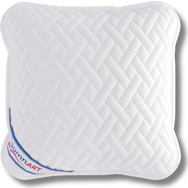 Perna matlasata Hygiena Somnart, 60x60x24 cm, microfibra, antistatizanta, lavabila la 95°C, umplutura vata siliconica