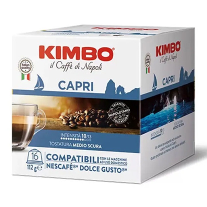 Cafea capsule compatibile Dolce Gusto Kimbo Capri, 16x7g