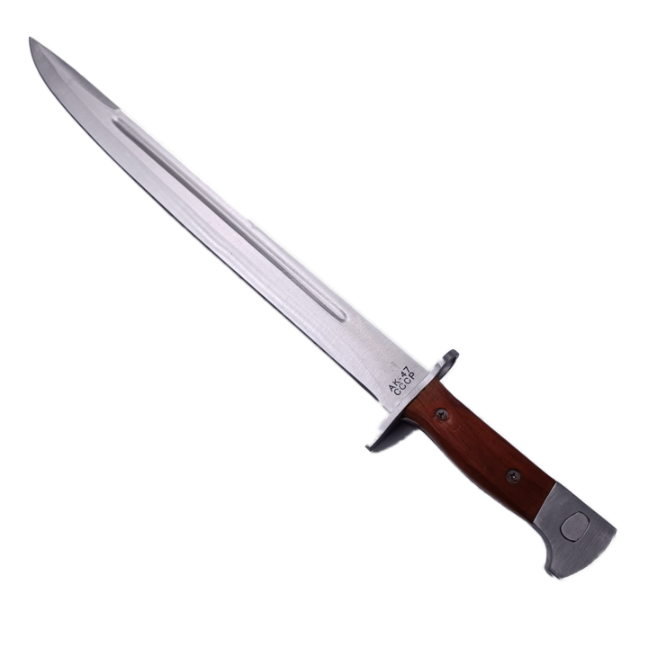 Cutit cu Sistem Prindere Pentru Pusca, Inox, Maner Lemn, Husa, 50 cm, Dalimag