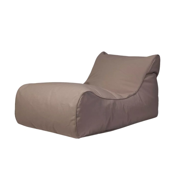 Fotoliu Puf Ecopuf Master Chaise Longue pentru Exterior, Impermeabil, Rezistent la Intemperii, cu Spatiu de Depozitare si Maner, Confortabil, Dimensiuni 115x65x60cm, Culoare Cappuccino