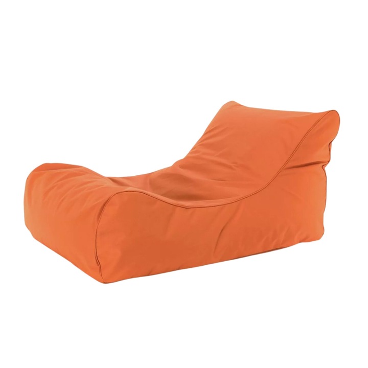 Fotoliu Puf, Piele ecologica, Bean Bag, 115x80x60cm, Husa detasabila, Portocaliu