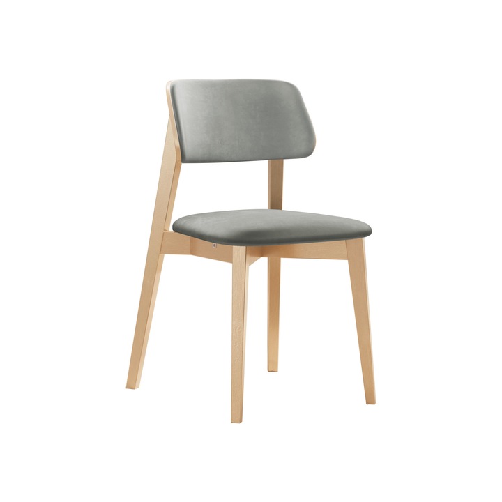 Scaun KT63C, fag + gri, 46x49x80 cm, MIRJAN24