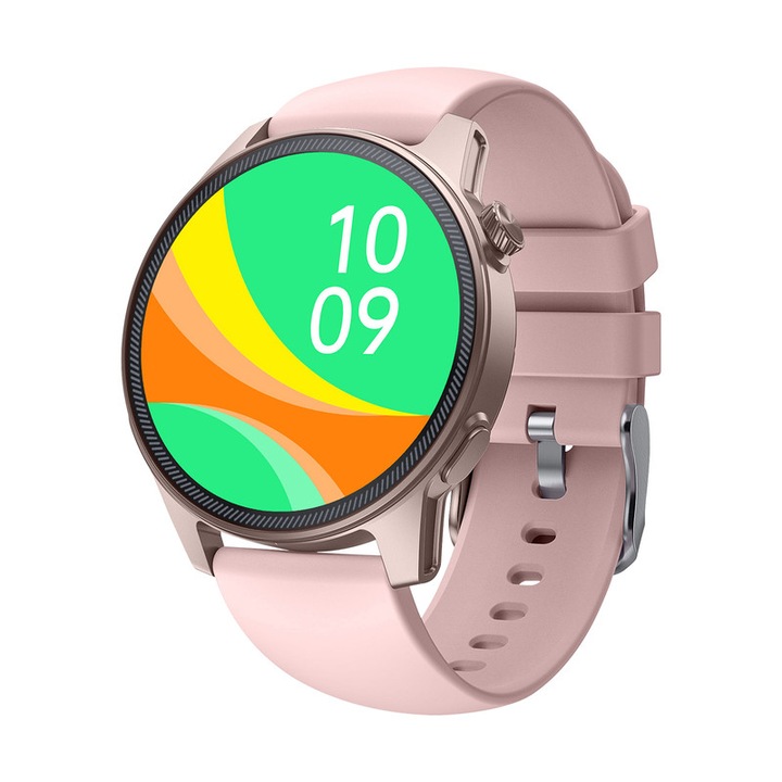 Смарт часовник, MISIRUN, 1,43 инча, водоустойчив, съвместим с Android/IOS, розов