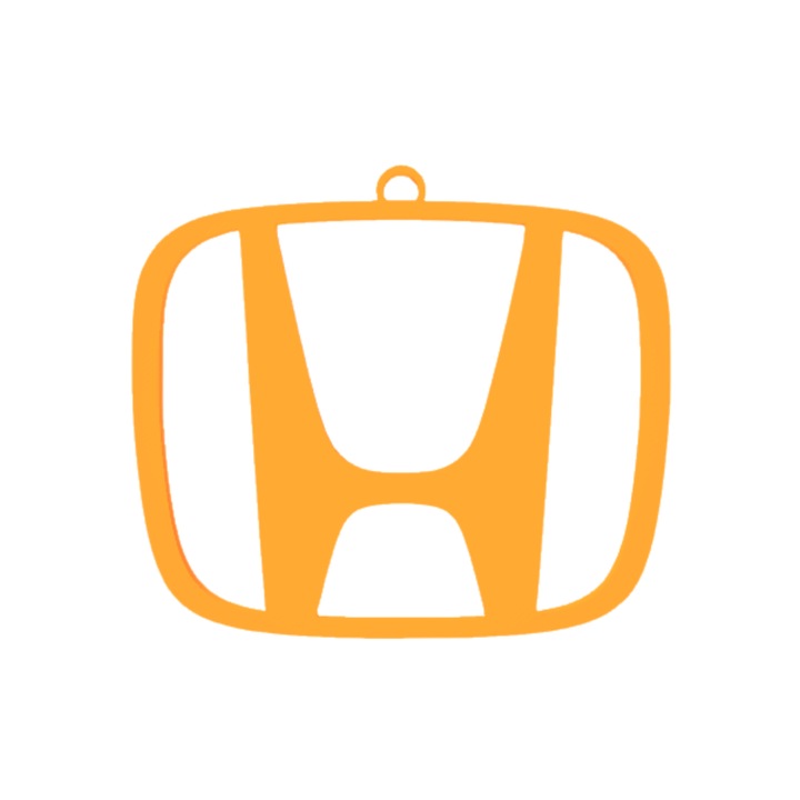 Breloc chei, "HONDA", 53X 60 mm portocaliu
