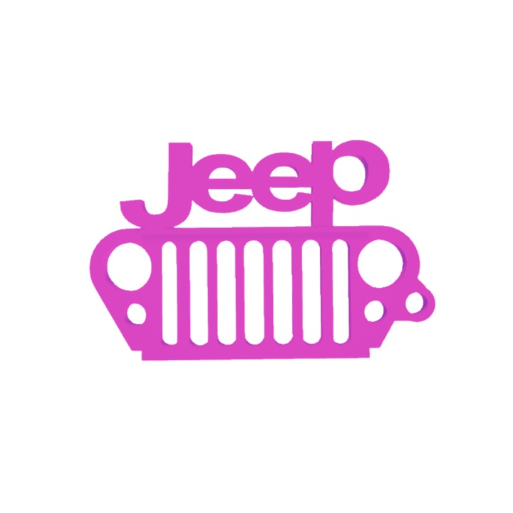 Breloc chei, "JEEP", 41X 65 mm mov deschis