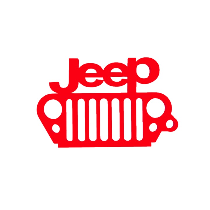 Breloc chei, "JEEP", 41X 65 mm rosu