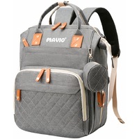 Geanta Mavio®, pentru Mamici si Copii, 17 Compartimente, Port Incarcare Telefon, Buzunar Termic, 56 L, Prindere Carucior si Troler, Gri