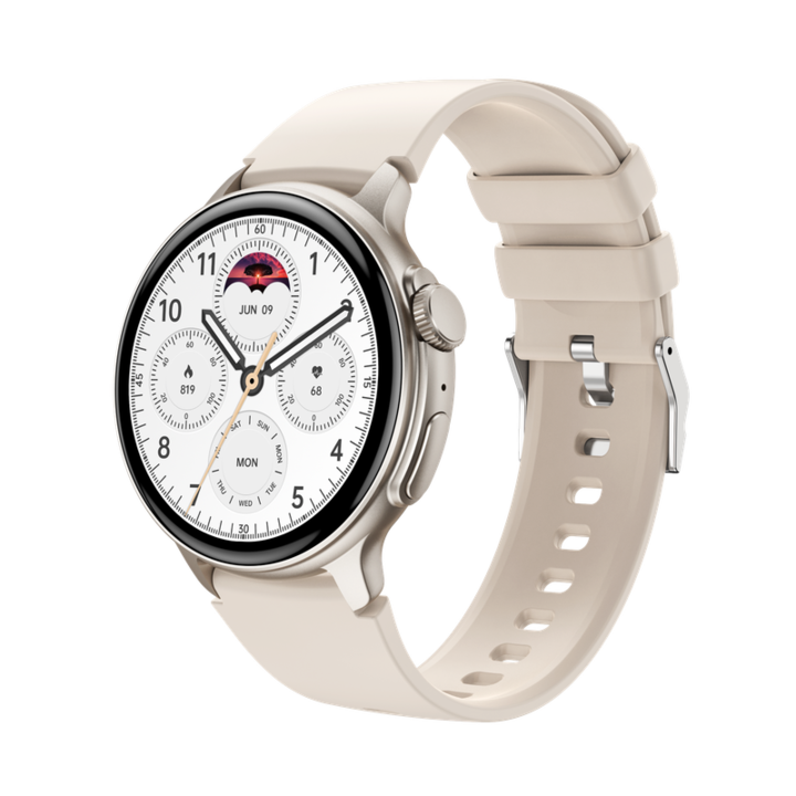 Смарт часовник, MISIRUN, 1,43 инча, съвместим с iOS/Android, бежов