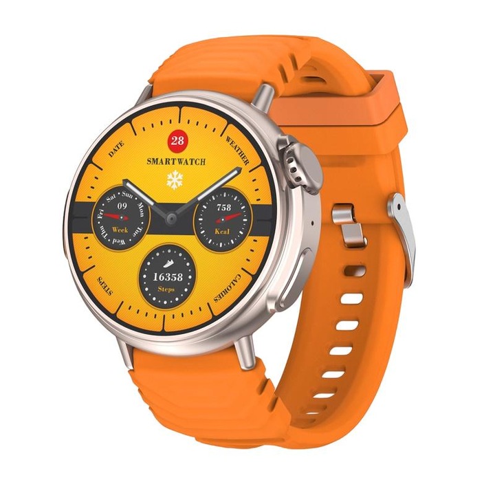 Смарт часовник, MISIRUN, 1,52 инча, съвместим с Android/iOS, оранжев