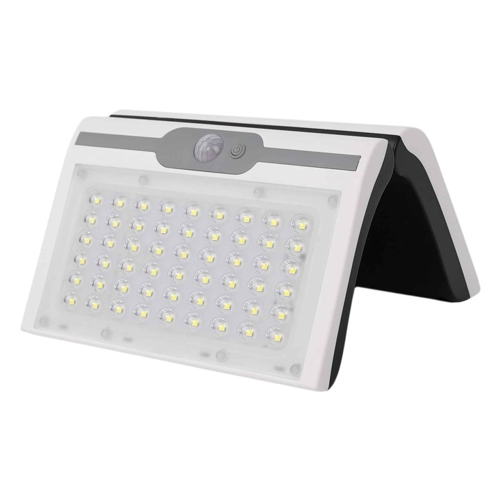 Aplica solara Led White Butterfly, senzor miscare, 3.5W, 350 lm, IP44, lumina rece, 7000K