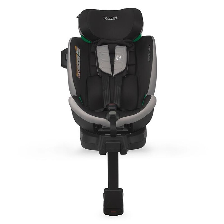 Scaun auto iSize Coccolle Mago Jet Black 40-150 cm, isofix, picior de fixare, rotire 360 grade, tetiera reglabila