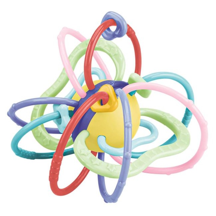 Fogzásgátló játék, színes gyűrűkkel 12cm