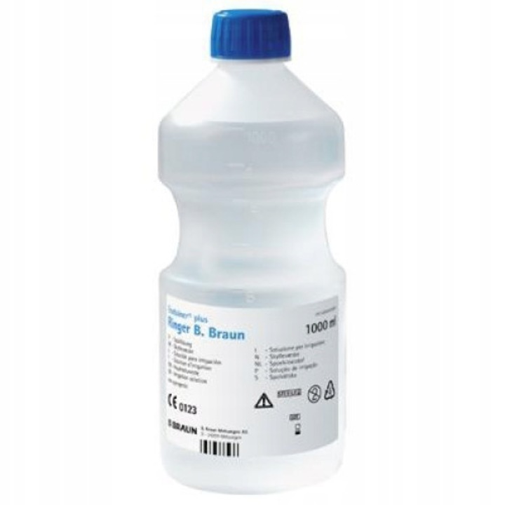 Физиологичен разтвор, B.Braun, Ecotainer, NaCl 0, 9%, за бебета, деца, възрастни, 1000 ml, прозрачен