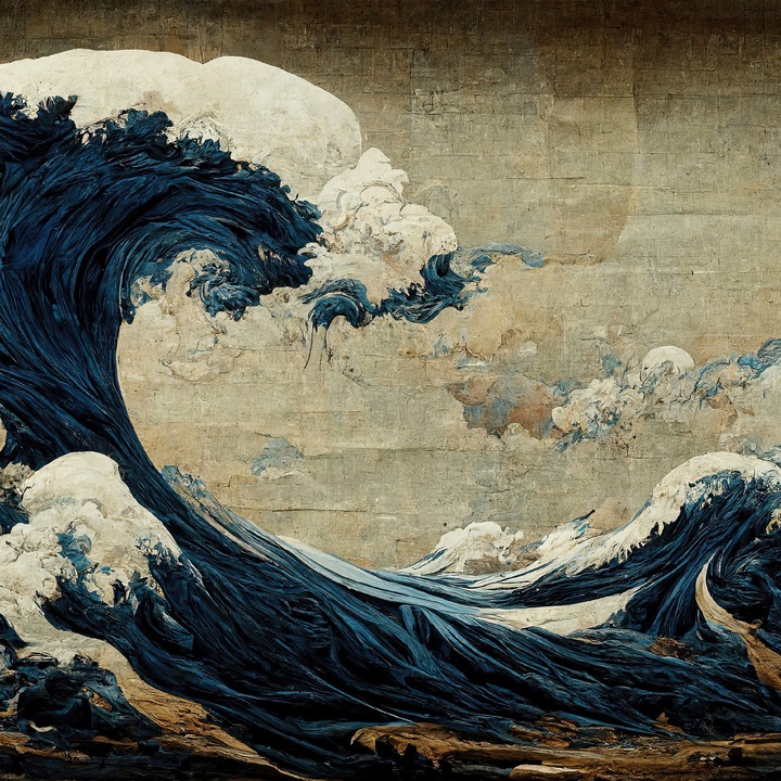 Fototapet Muralo valuri mari ale oceanului, apa abstracta, stil pentru sufragerie 90 cm x 60 cm dormitor