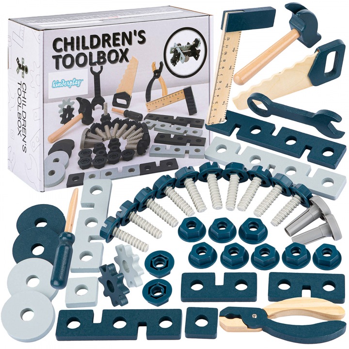 Дървена кутия с инструменти Children Toolbox