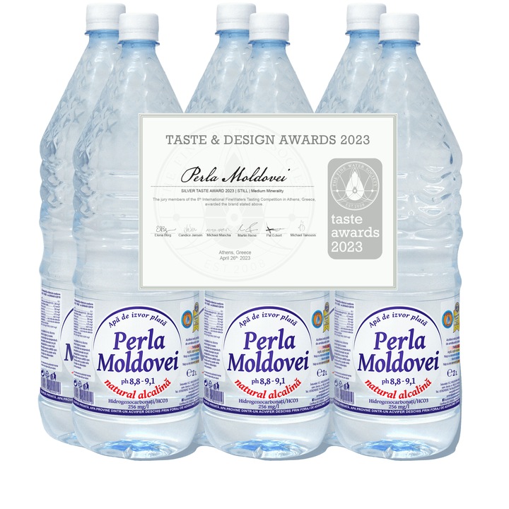 Bax 6 x Apa natural alcalina Perla Moldovei 2l, pH 8, 8 - 9, 1