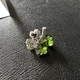 Brosa trifoi cu patru foi, Aliaj hipoalergenic, 2.8x3.5cm, Argintiu/Verde