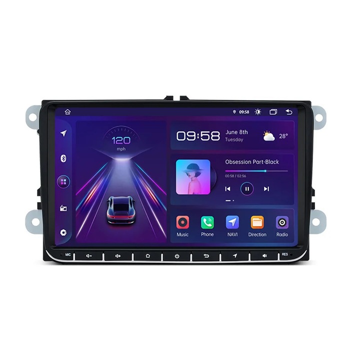 Navigatie Android 12 Ecran 9 inch, 6GB RAM, 128 GB Stocare, dedicata ®️NavStore VW Passat B6, B7, CC, Golf 5, Golf 6, Tiguan, Touran