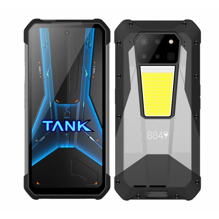 Mobiltelefon Unihertz Tank 3 Pro, 5G, Video projektor 100 Lumen, 6,79" FHD+ 120Hz, Kamera 200mpx, Night Vision, 36GB RAM (18+18), 512GB ROM, Android 13, Dimensity 8200, 23800mAh