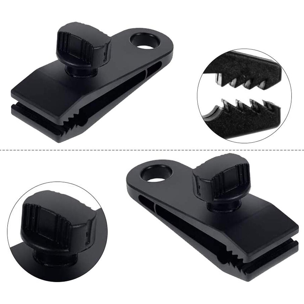 Set 12 cleme fixare prelate, Nylon, Pentru camping si picnic, Negru ...