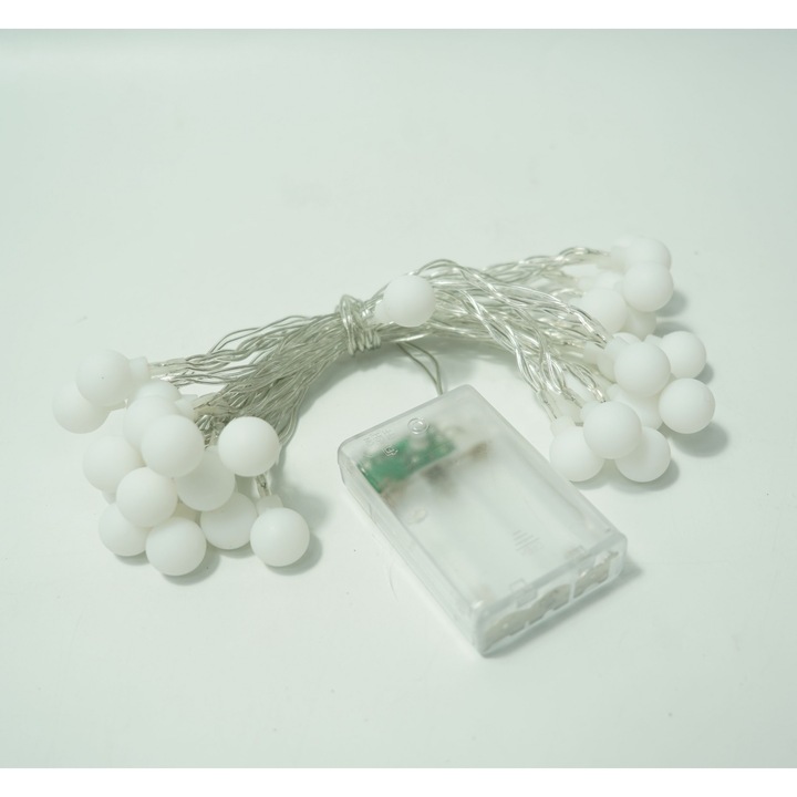 Instalație de Crăciun Flippy, 3.5m, 30 LED-uri, Alb Cald, cu Baterie, Interior/Exterior