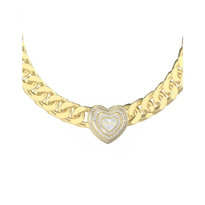 Colier Guess Amami inima cu cristale si Mother of Pearl ...