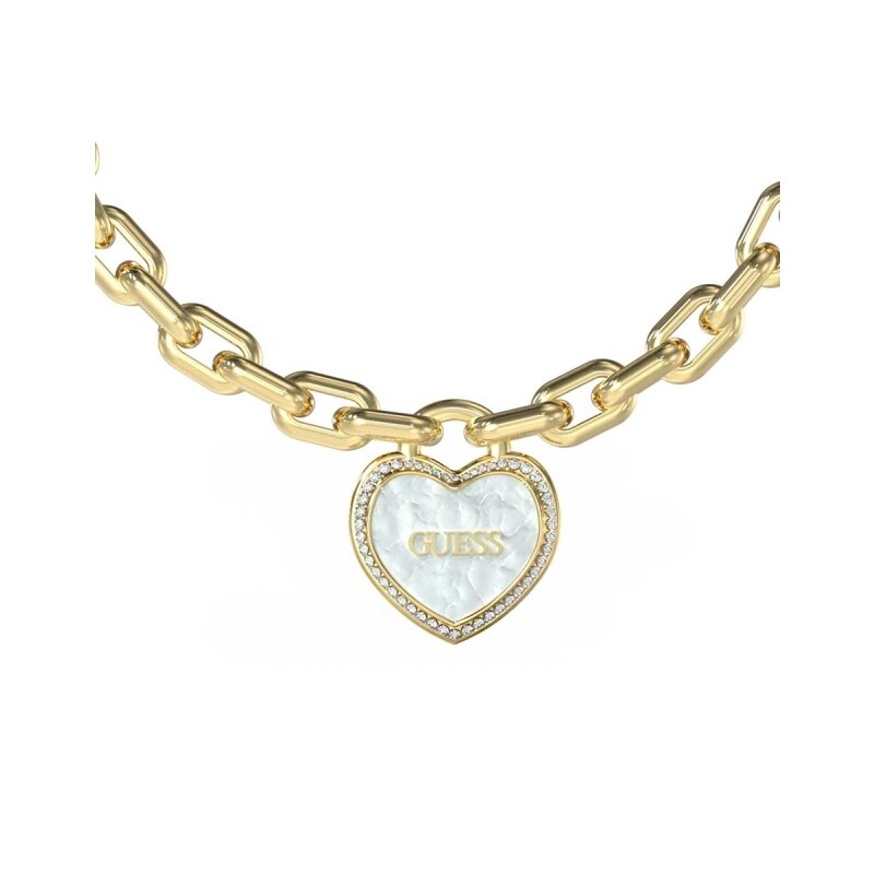 Colier Guess Amami inima cu cristale si Mother of Pearl ...