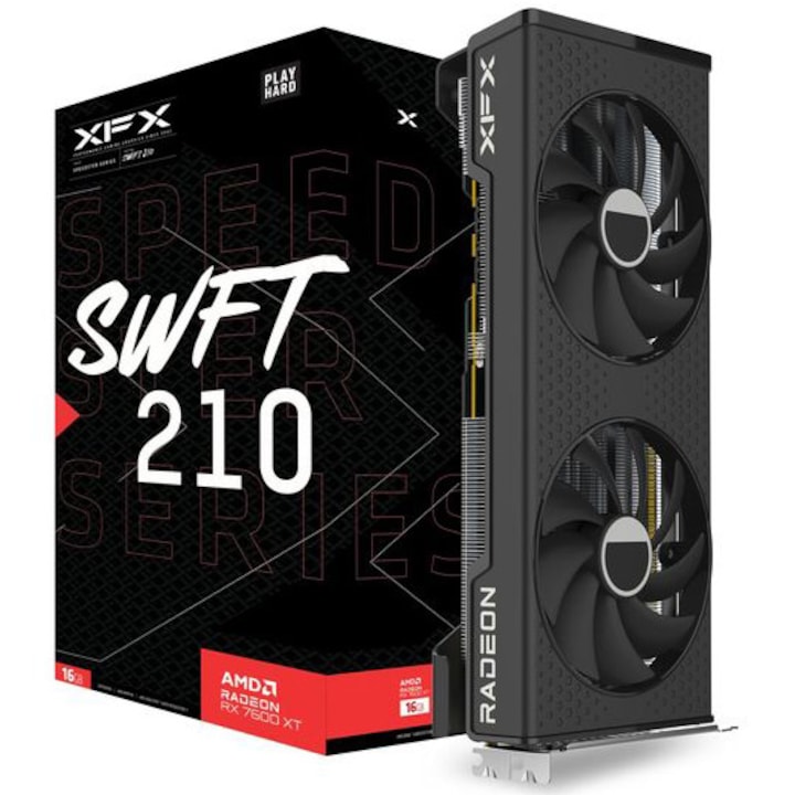 Placa video XFX SPEEDSTER SWFT210 RADEON RX 7600XT SWFT, 16GB GDDR6, 256-bit