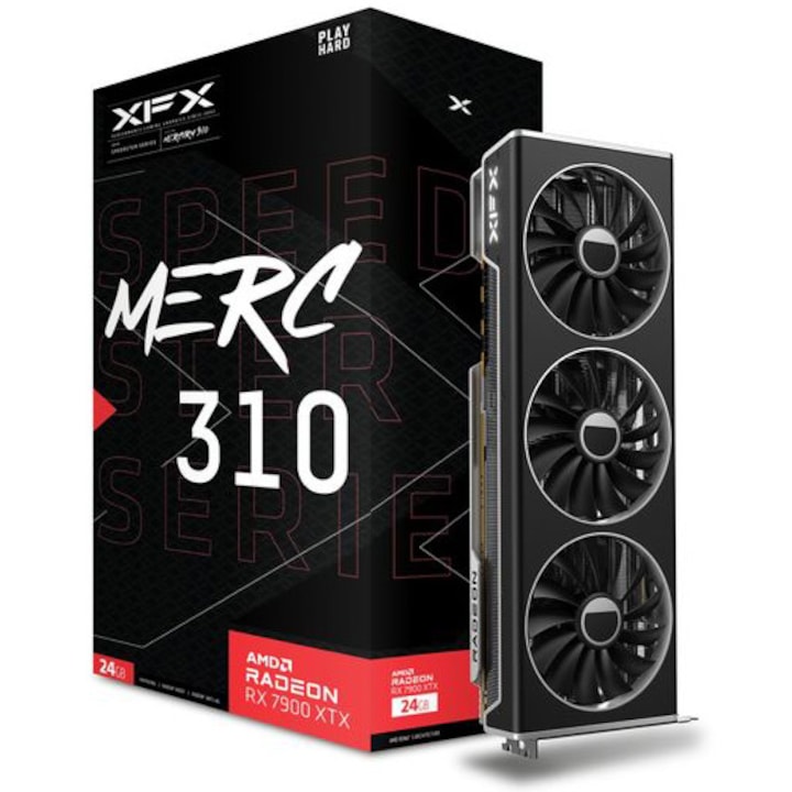 Видеокарта XFX SPEEDSTER MERC 310, AMD Radeon™ RX 7900 XTX, Black Edition, 24GB, GDDR6, 384-bit