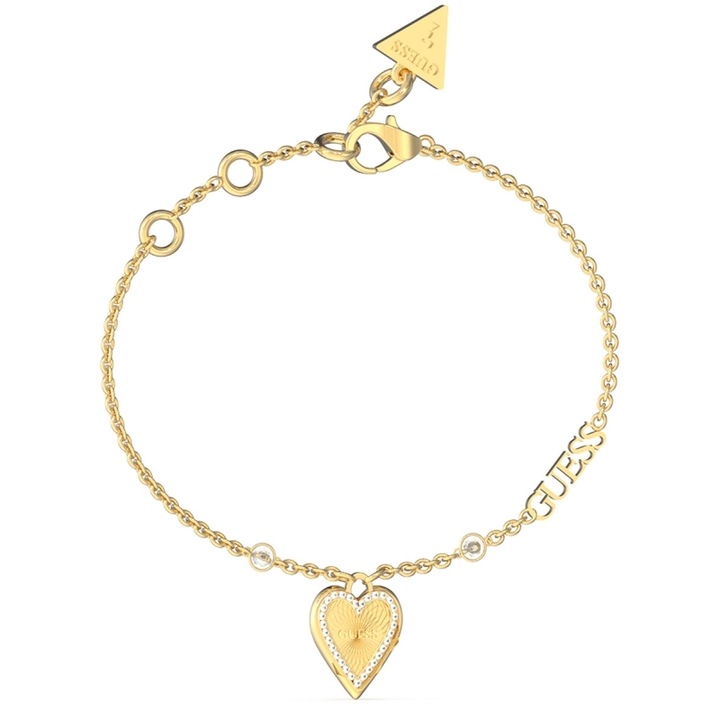 Bratara Guess Love Me Tender inima si cristale Auriu, Auriu