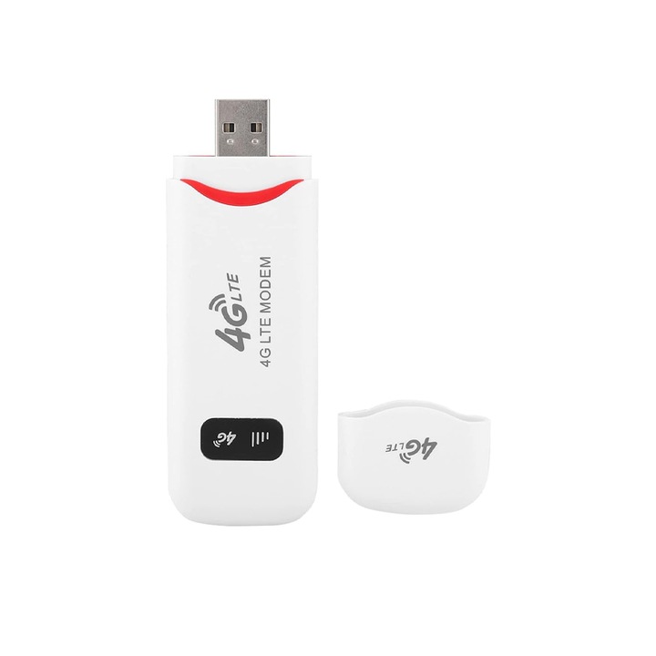 Преносим WiFi модем, 4G, LTE USB, 100Mbps, бял - eMAG.bg