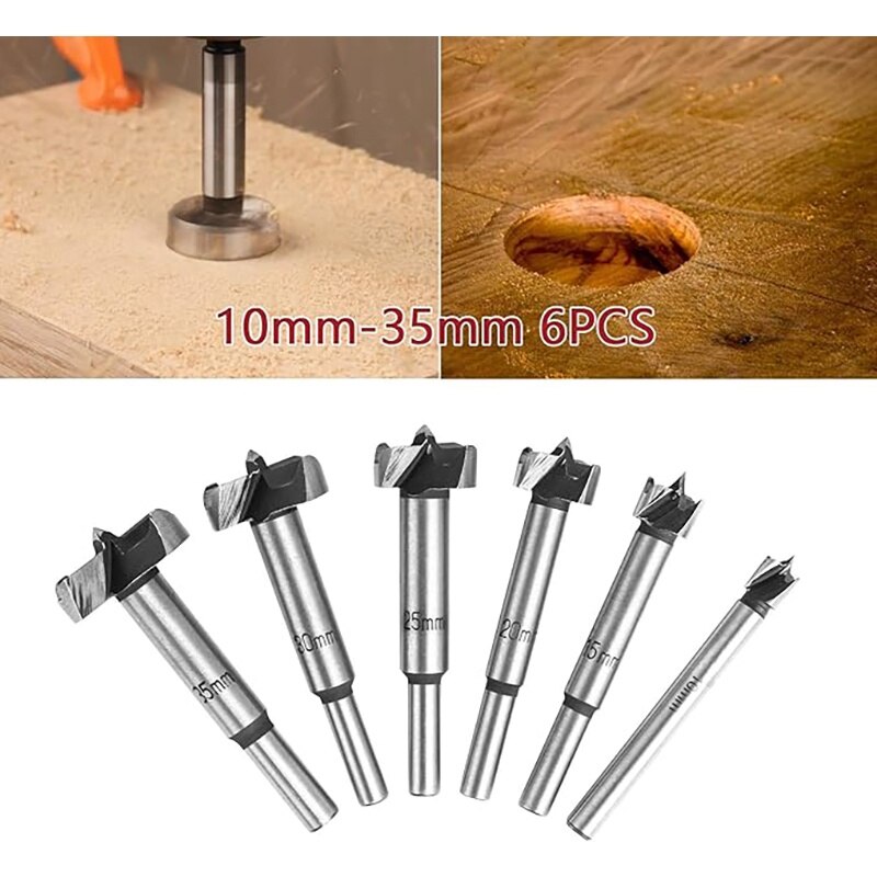 Lot De 5 Forets à Bois Forstner 15-35mm Avec Boîte De Rangement En Bois