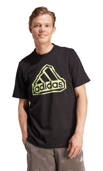 Adidas férfi póló, fekete, pamut, Fekete