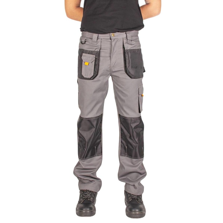 Мъжки работен панталон с водоустойчиви вложки на джобовете и коленете, сив, S