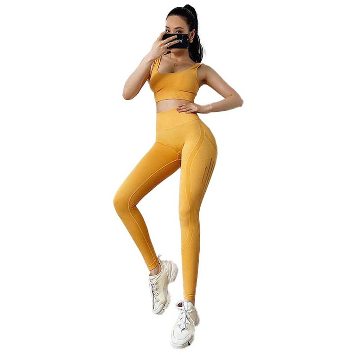 Colanti Fitness WNY PRO push up talie inalta WCLNT8023, Galben