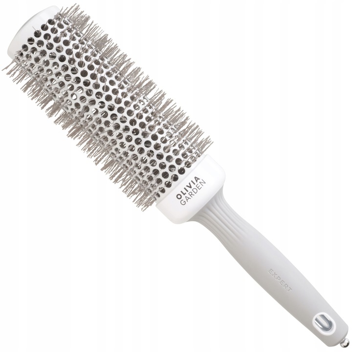 Четка за коса за оформяне, Olivia Garden, Wavy Bristles, 100 g, Бяло/Сиво