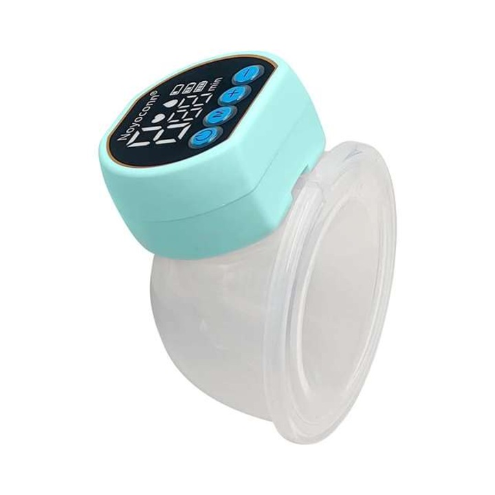 Hordozható elektromos mellszívó 2 funkcióval, masszázs, 9 intenzitási fokozattal, alacsony zajszint, LED kijelző, visszaáramlás gátló, USB kábel, memória funkció, adapter, szilikon védők, zöld