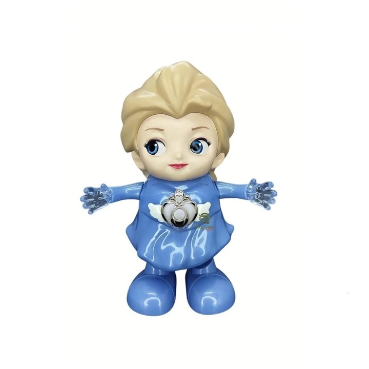 Jucarie interactiva, Model Elsa cu aripi, functie lumini/sunete, multicolor, 22 cm