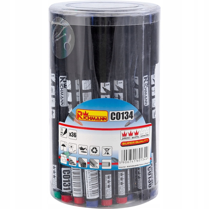 Vékony építési markerek 4 szín 36 db CORONA