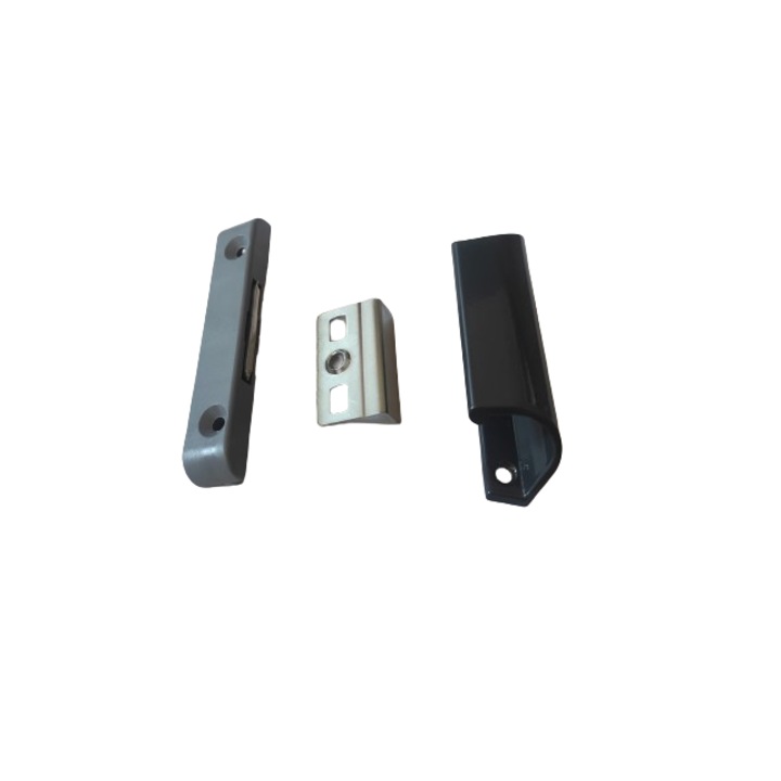 Kit sistem inchidere magnetic usa balcon cu maner tip scoica, gri antracit, profil 13 mm, Vorne