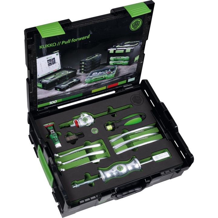 Set extractoare rulmenti, Kukko, Metal, Gri/Negru