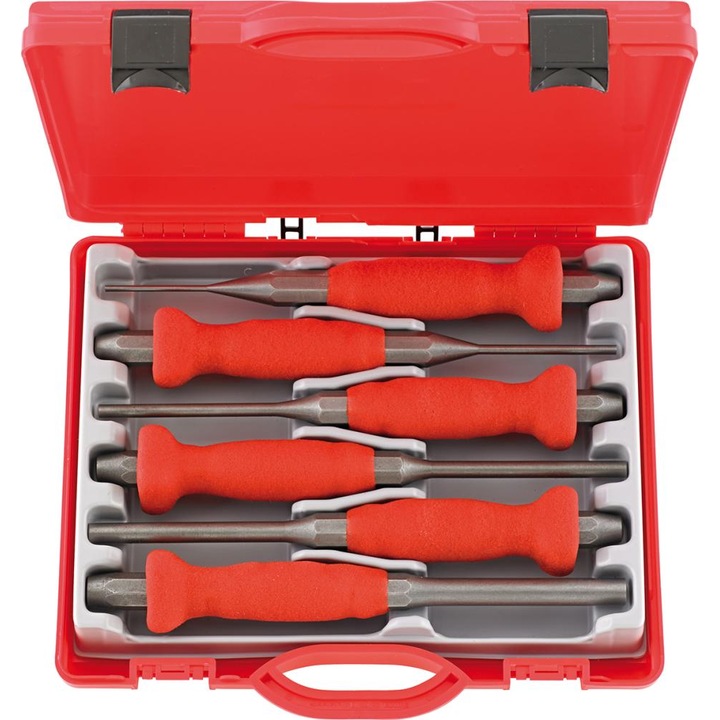 Trusa scule, Peddinghaus, 6 piese, 2-8 mm, Rosu/Gri