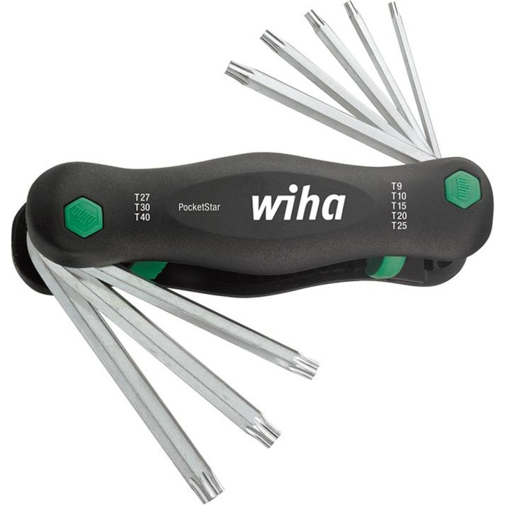 Комплект отвертки Torx, Wiha, 8 части, T9-T40, 120 мм