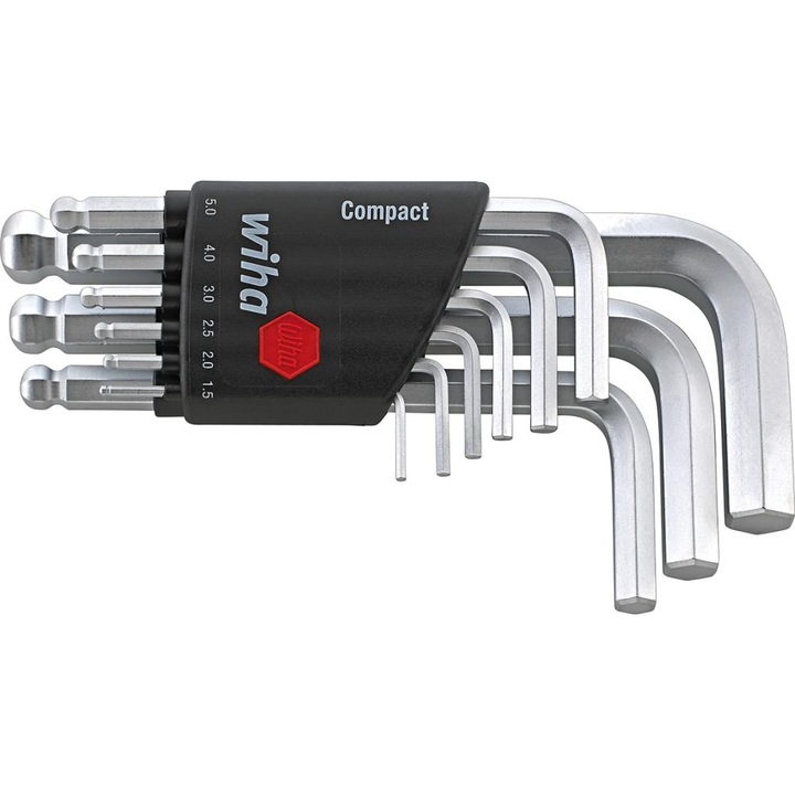 Set 9 chei hexagonale Wiha, otel, argintiu, 1.5-10 mm