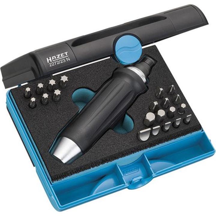 Set Surubelnita Impact Manuala, HAZET, 17 piese, Negru / Albastru
